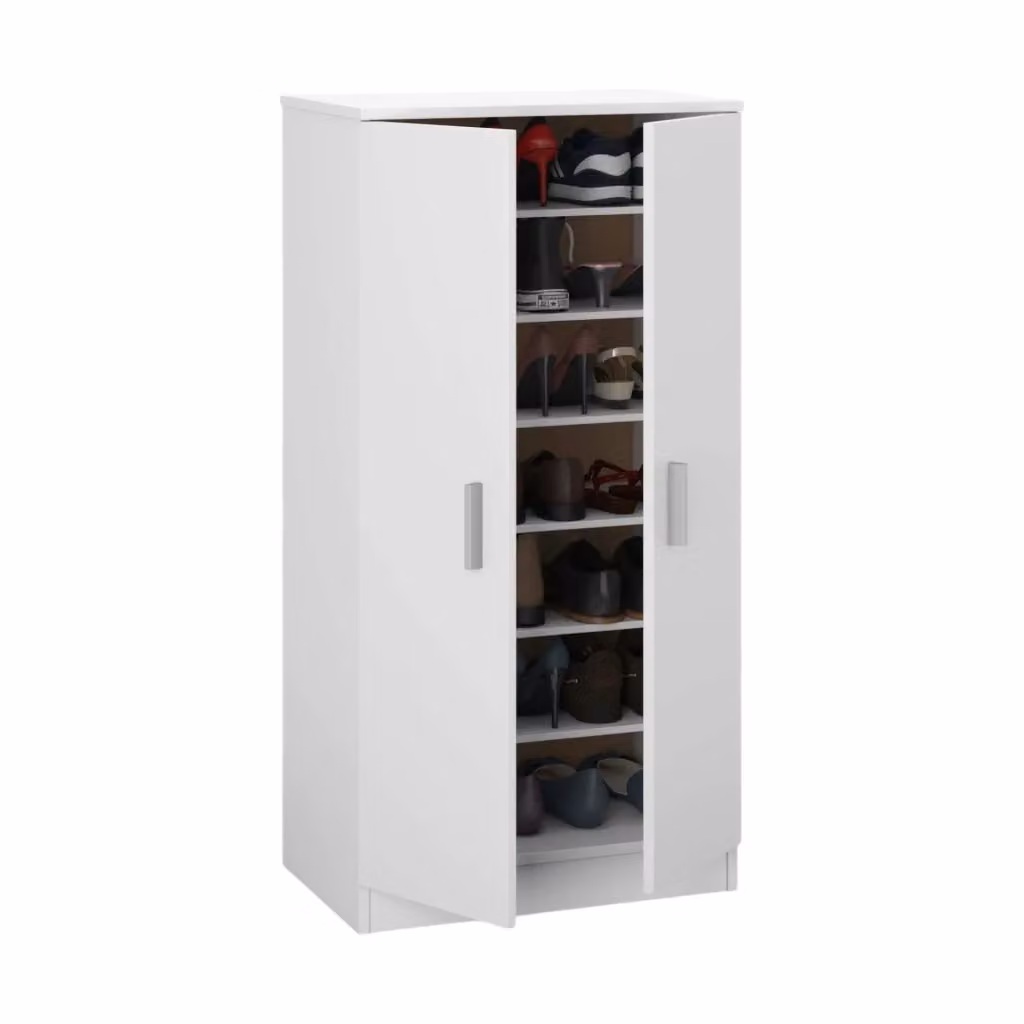 Armadio Multiuso DMORA Bianco con 2 Ante e Ripiani Interni, Design Moderno da Appendere al Muro – 2