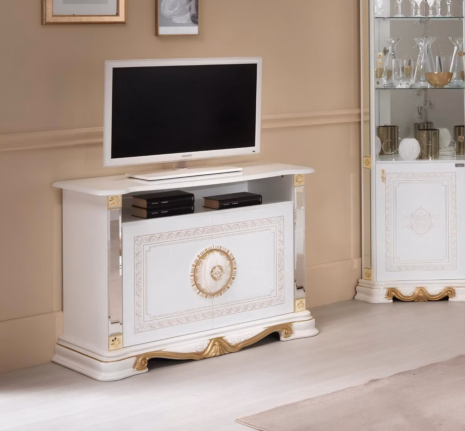Weisser rtv schrank regal schränke italienische stil möbel kommoden sideboard