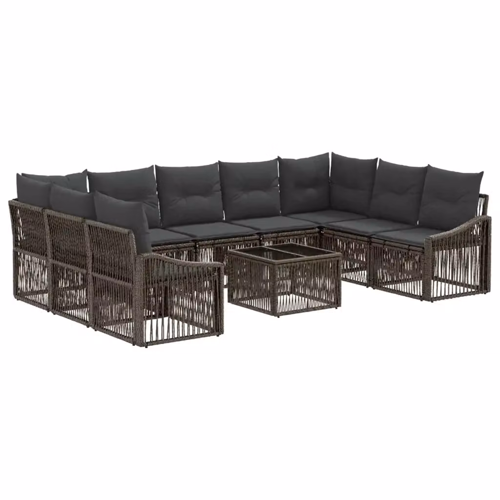 Set Divano da Giardino a Forma di U vidaXL Grigio con Cuscini e Tavolino da Caffè – 2