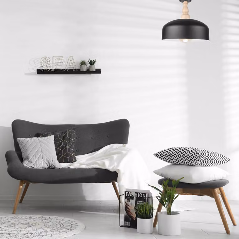 Plafoniera soffitto Gina Lamkur, dimmerabile, Nero, Soggiorno / Sala da pranzo, Legno, Scandinavo, Plafoniera