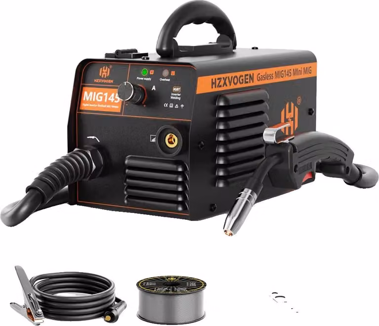 Saldatrice MIG, funzionamento senza gas, tecnologia inverter IGBT, MIG145