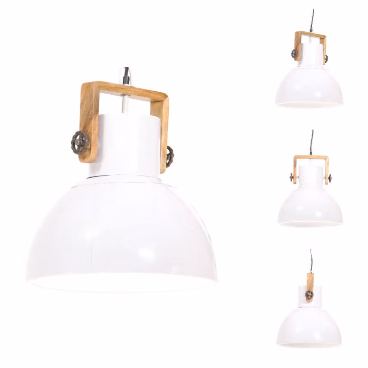 vidaXL Lampada a sospensione in stile industriale 25 W bianca rotonda 40 cm E27 - Lampade