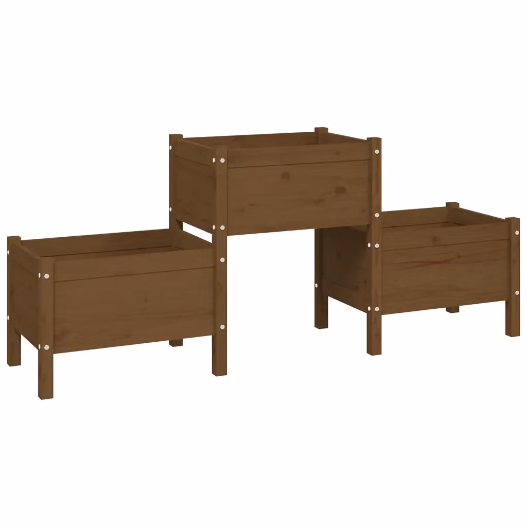 Fioriera Videx in legno massello marrone L: 178,5 cm, P: 44 cm, H: 75 cm – 2