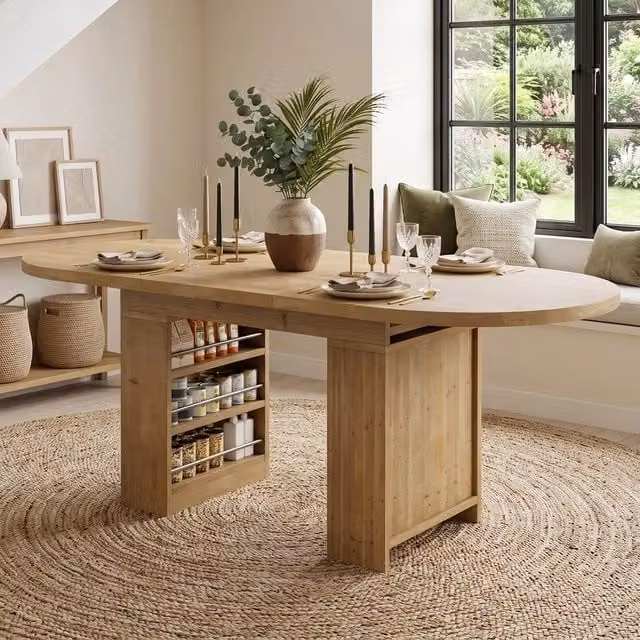 Tavolo da pranzo allungabile ¨C Minimal ¨C Effetto quercia, 150/200x90 cm, per 6-8 persone, con spazio contenitivo