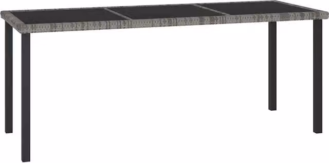 Tavolo da Pranzo da Giardino Grigio 180x70x73 cm in Polyrattan