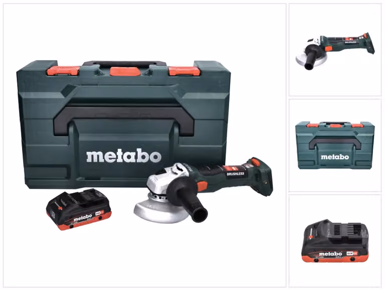 Metabo W 18 LT BL 11-125 Smerigliatrice angolare a batteria 18 V 125 mm brushless + 1x batteria 4,0 Ah + metaBOX - senza caricabatterie