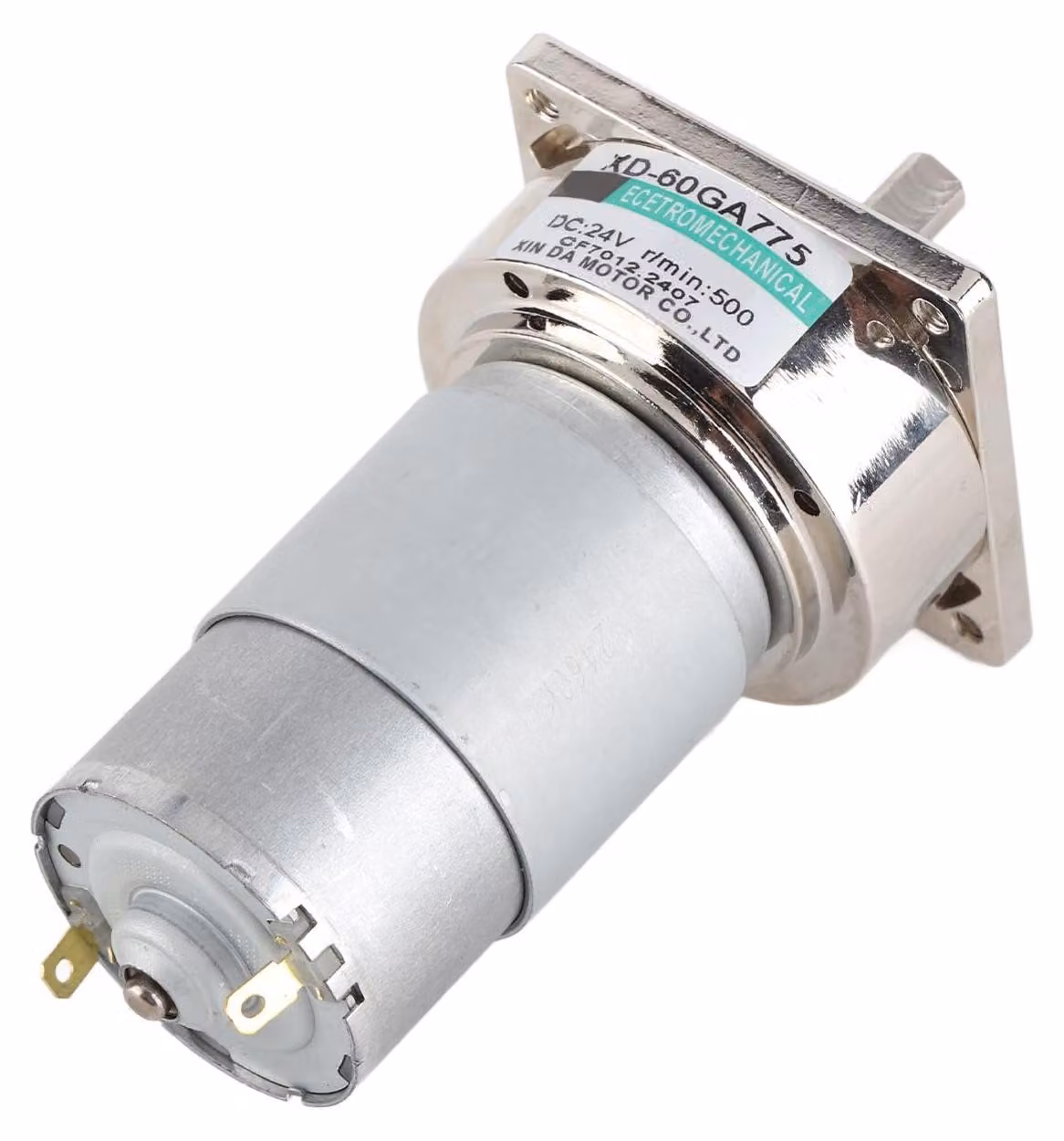 Motore a corrente continua compatto da 35W, 24V, 500 giri/min, con riduttore in metallo