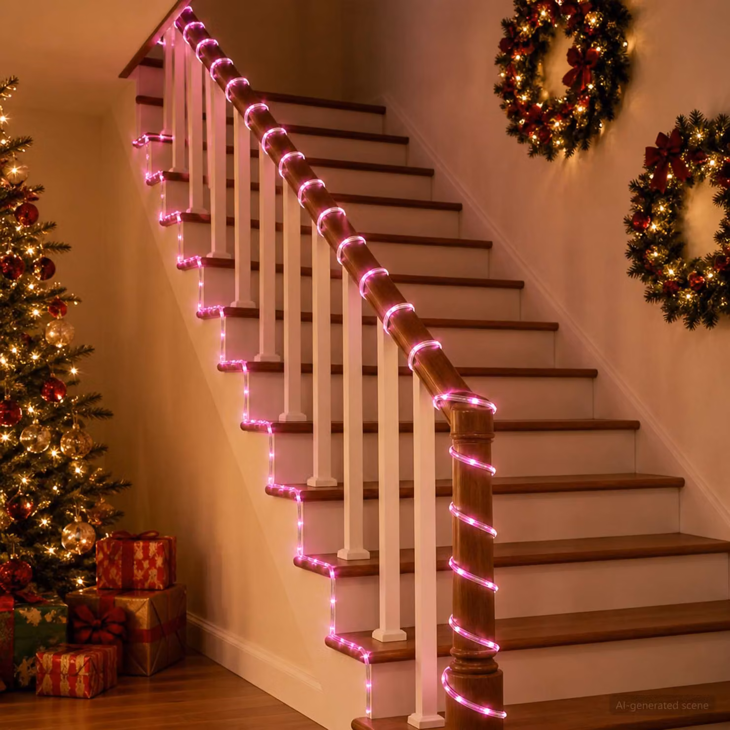 vidaXL Tubo luminoso LED di Natale 240 LED Rosa 10 m