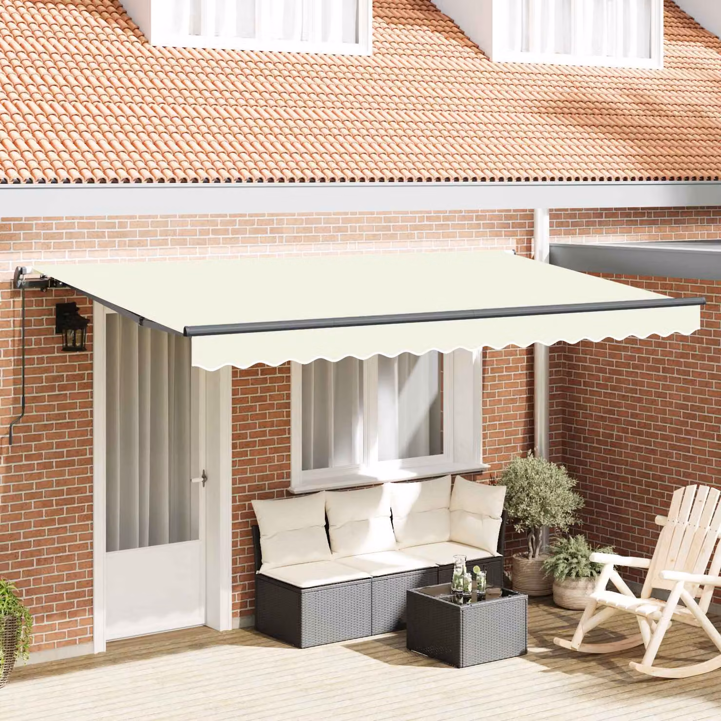 Tenda retrattile vidaXL in alluminio e poliestere beige L: 350 cm, P: 200 cm