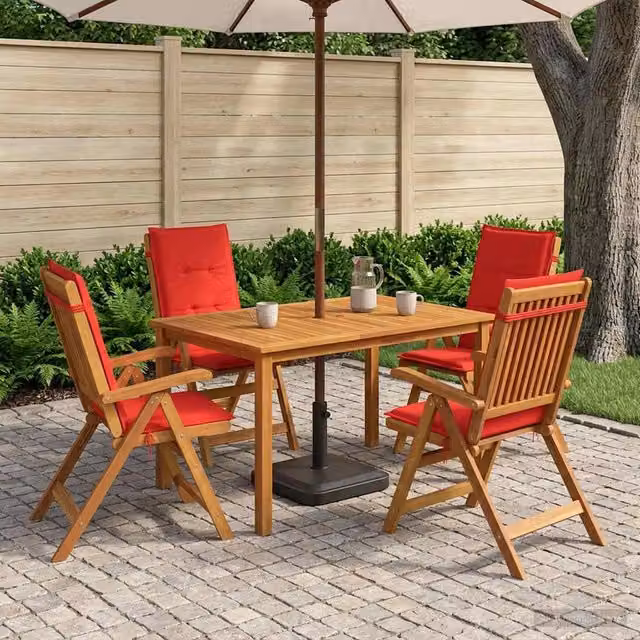 Set da pranzo da giardino 5 pezzi Naturale 3434570