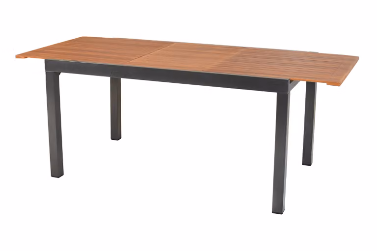 Tavolo allungabile Merxx 150 (200) x 90 cm, piano in finitura effetto legno – alluminio/plastica