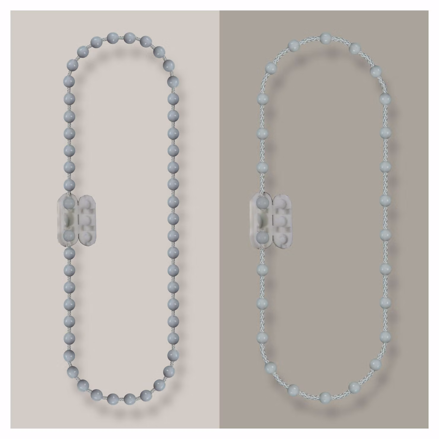 Catena per avvolgibili, lunghezza 200 cm, sezione 4,5 x 12 mm, colore grigio, materiale plastico