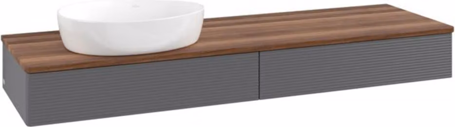 V&B Mobiletto con struttura frontale Antao 160x50cm, WBP w. wal, Anthrac. m Lac