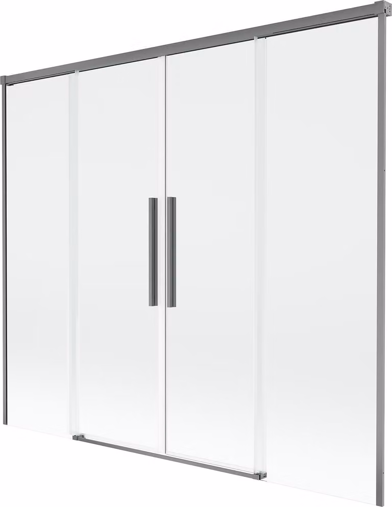 Mexen Rox paratia da bagno espandibile a 2 pannelli 170 x 150 cm, trasparente, canna di fucile - 8C9-170-002-95-00