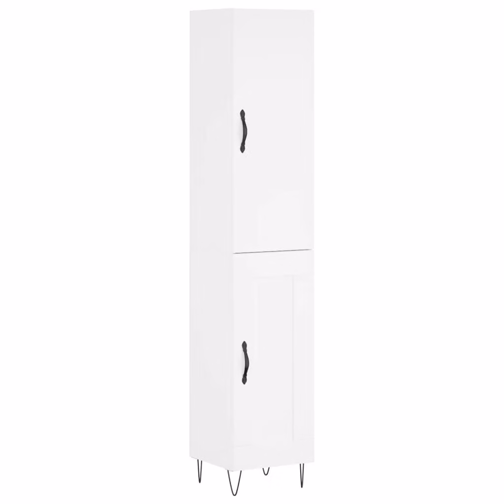 Credenza Bianca 34,5x34x180 cm in Legno Multistrato