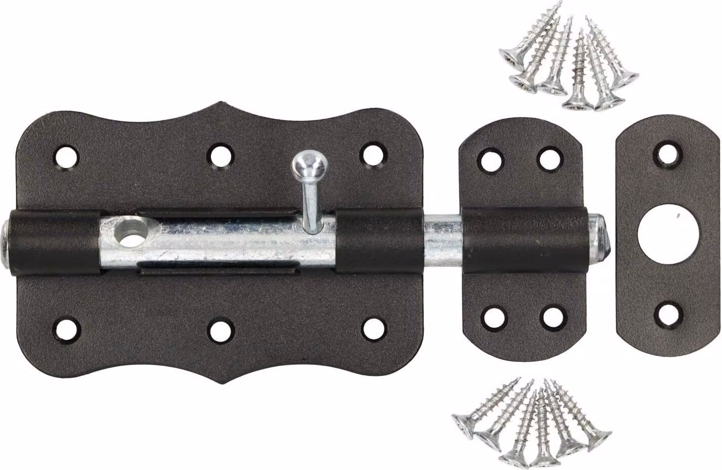 KOTARBAU® Bullone Grendel 100 mm Bullone per porta Foro per lucchetto Bullone di bloccaggio Bullone di scorrimento Bullone per cancello Bullone per mobili Bullone di scorrimento