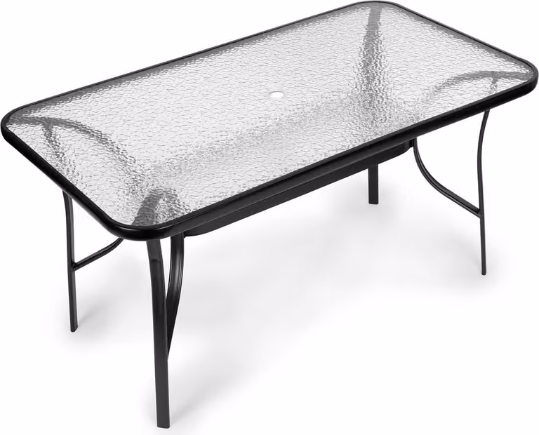 Tavolo da giardino in vetro Wave 140x80 cm tavolo da balcone per terrazza MultiGarden