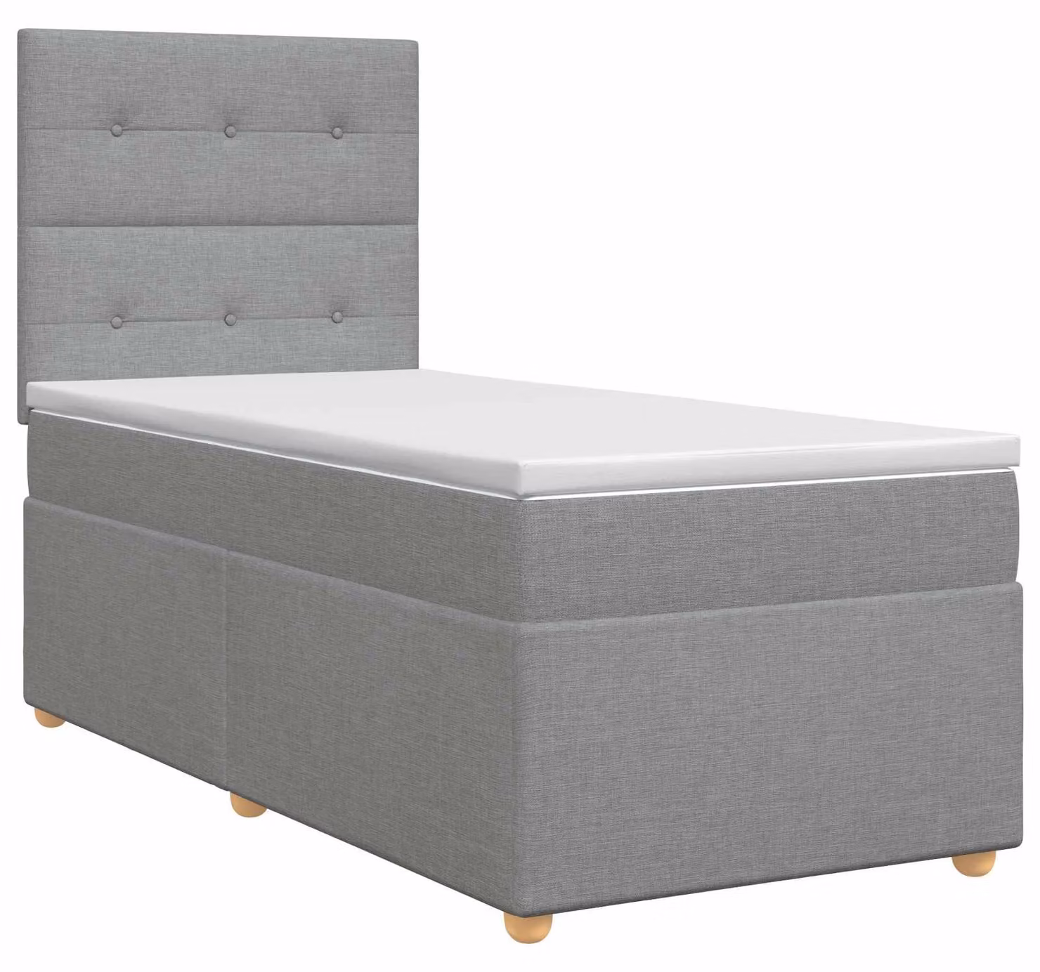 Letto a molle con materasso grigio chiaro 90 x 200 cm in tessuto