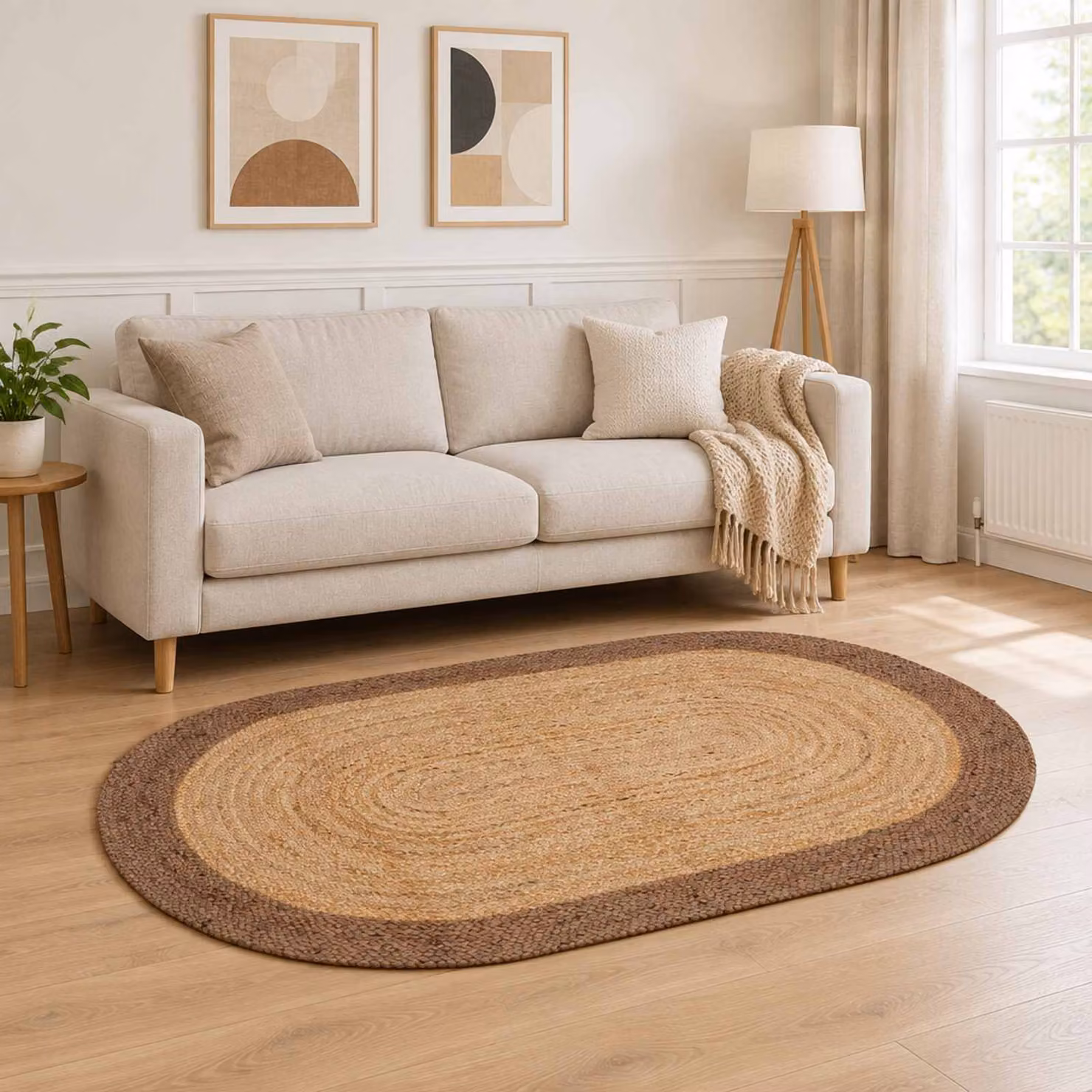 vidaXL Tappeto da Area Grigio 152 x 245 cm Juta