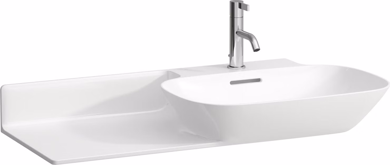 LAUFEN INO lavabo, 1 trou pour robinet, avec trop-plein, tablette céramique à gauche, 900x450mm, H8133010001041, H8133010001041