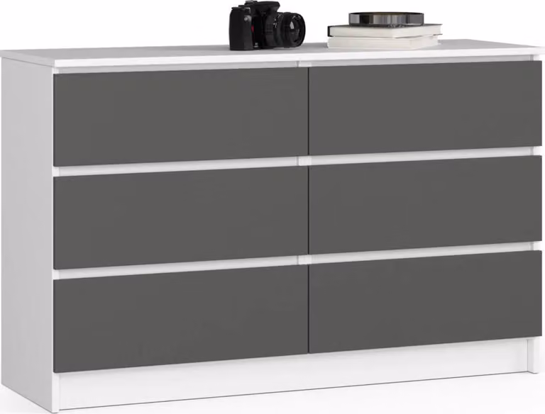 Cassettiera larga SAVRILA - bianco / grigio