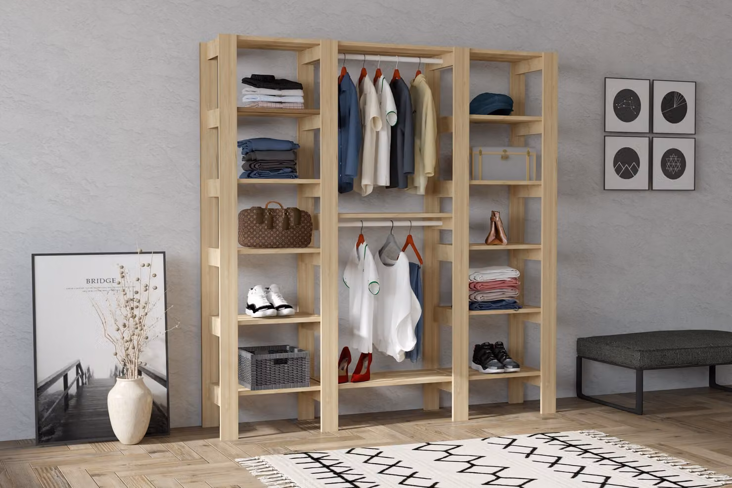 Skye Decor, City - Sapphire, armadio, zaffiro, 100% PANNELLI DI PARTICELLE RIVESTITI IN MELAMMINA, 161,4 x 33,6 x 180 cm