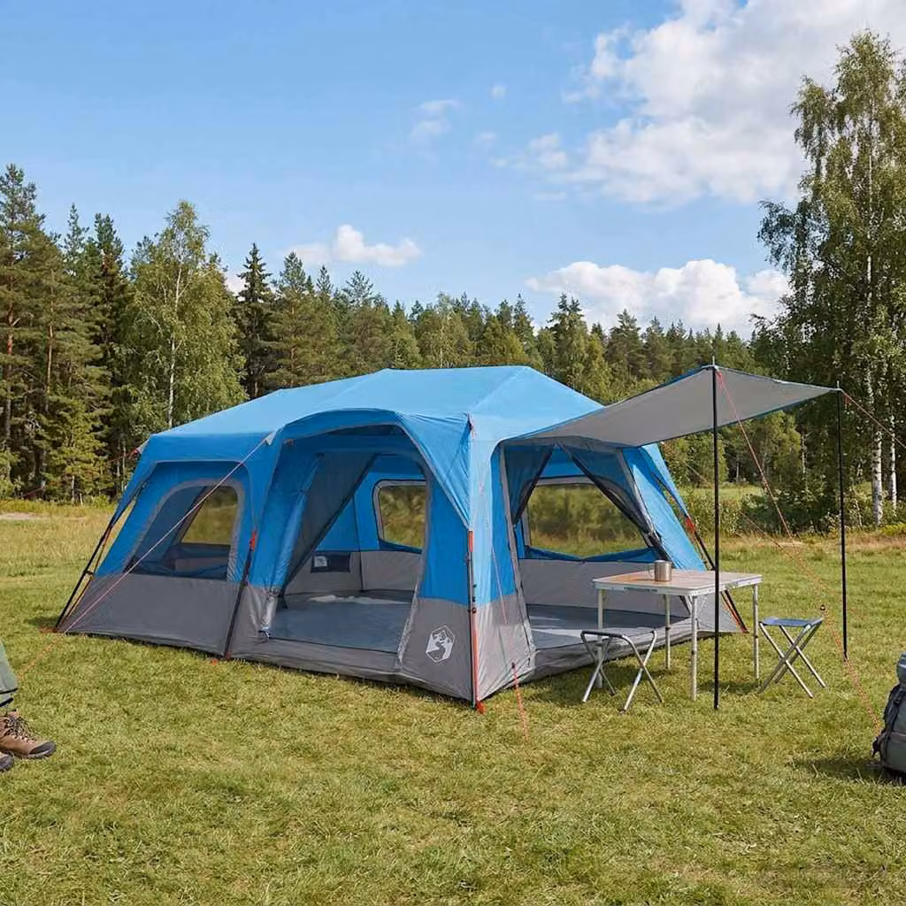 Tenda Istantanea vidaXL per 10 persone in Poliestere e Fibra di Vetro, Blu