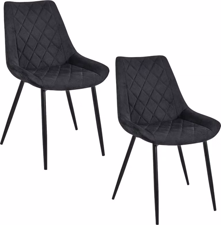 Set di 2 sedie da pranzo imbottite BOGORA - nere