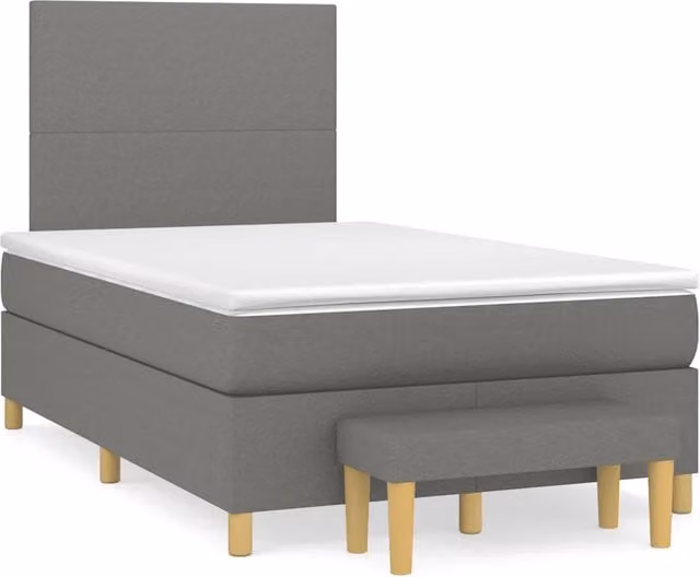 Letto Ibrido con Materasso e Struttura in Legno di Pino vidaXL, Grigio e Bianco, L/P/H: 120 x 200 x 193 cm