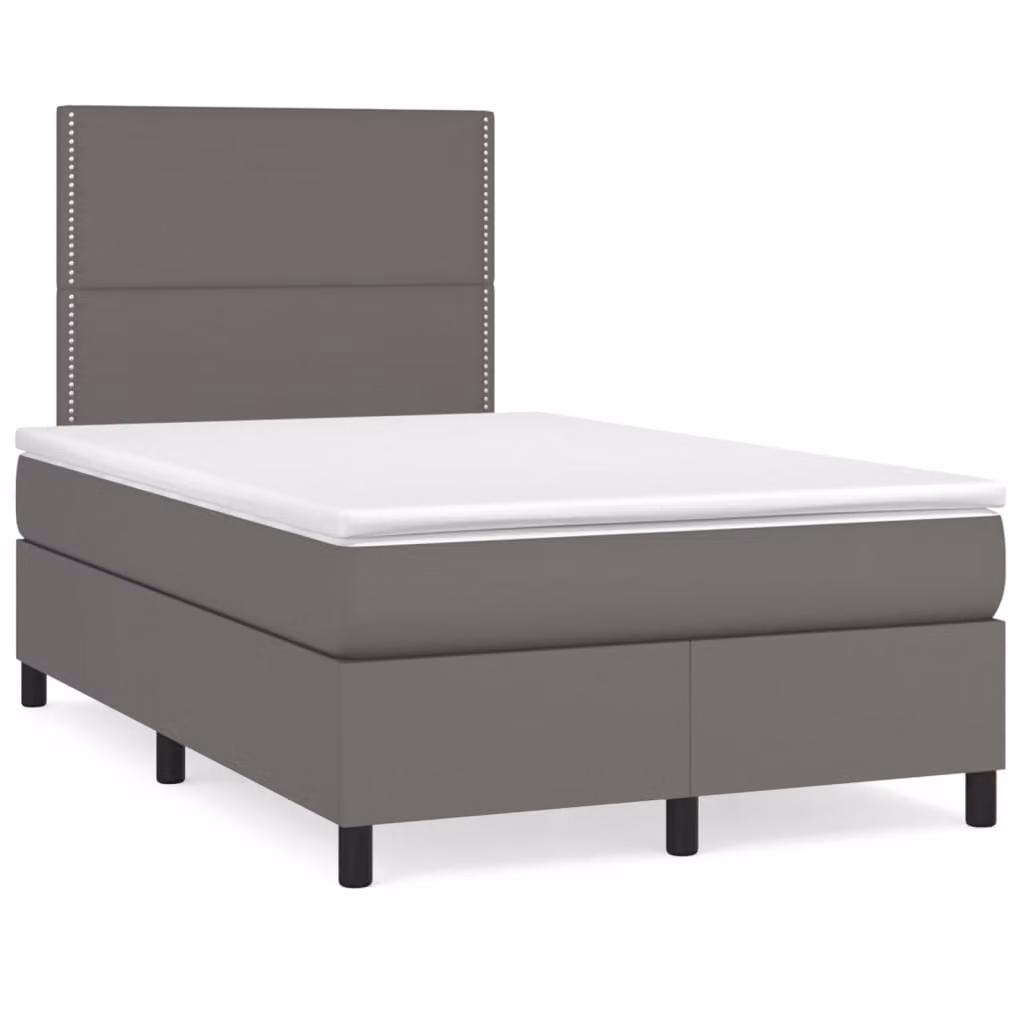 vidaXL Giroletto con Materasso Ibrido e LED Grigio L/P/H: 120 x 200 x 123 cm