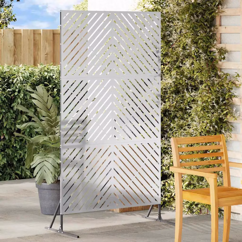 Paravent per privacy vidaXL in acciaio zincato argento, L 100 x P 50 x H 180 cm