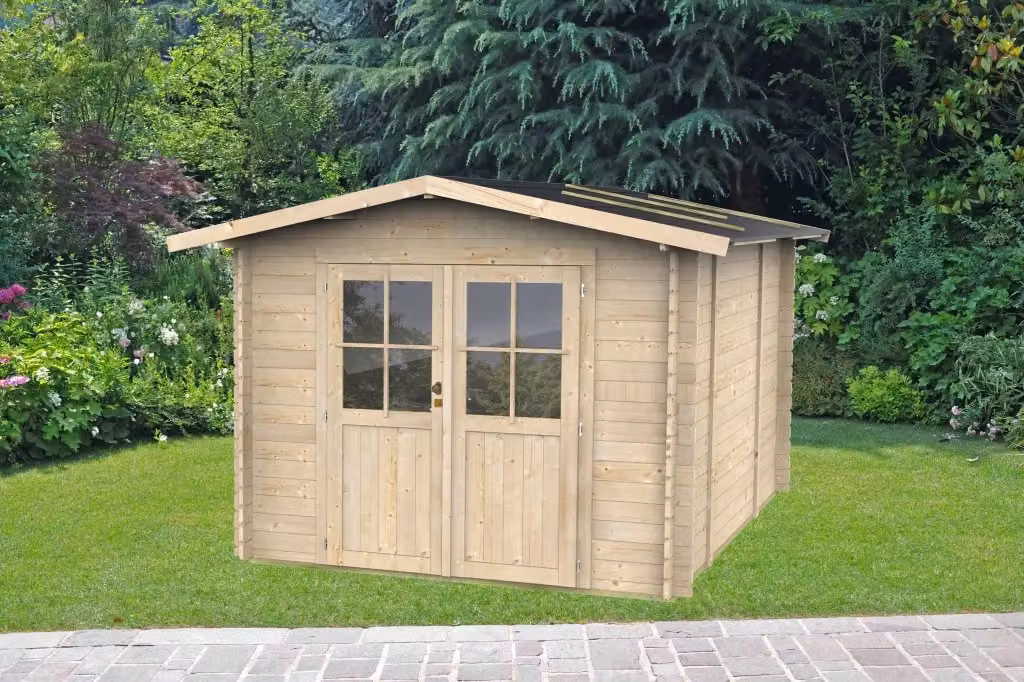 Casetta in legno Alce Bh25 Opera grigio e beige L: 300 cm, P: 250 cm, H: 25 cm – 2