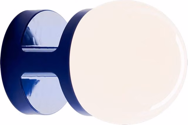 Applique Ferroluce Habea in Ceramica e Vetro Blu per Soggiorno e Corridoio