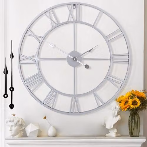 Mee 2ou Orologio Da Parete Moderno E Vintage, Orologio Da Parete Grande Silenzioso Senza Ticchettio, Disponibile In 40 cm, 47 cm, 60 cm, 80 cm, 100 cm, Ideale Per Soggiorno, Cucina, Ufficio