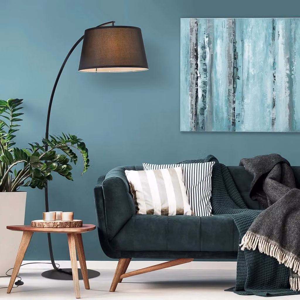 EasyComfort Lampada da Terra ad Arco con Paralume in Tessuto e Interruttore a Pedale, Nera, Ø47 x 105 x 190 cm – 2