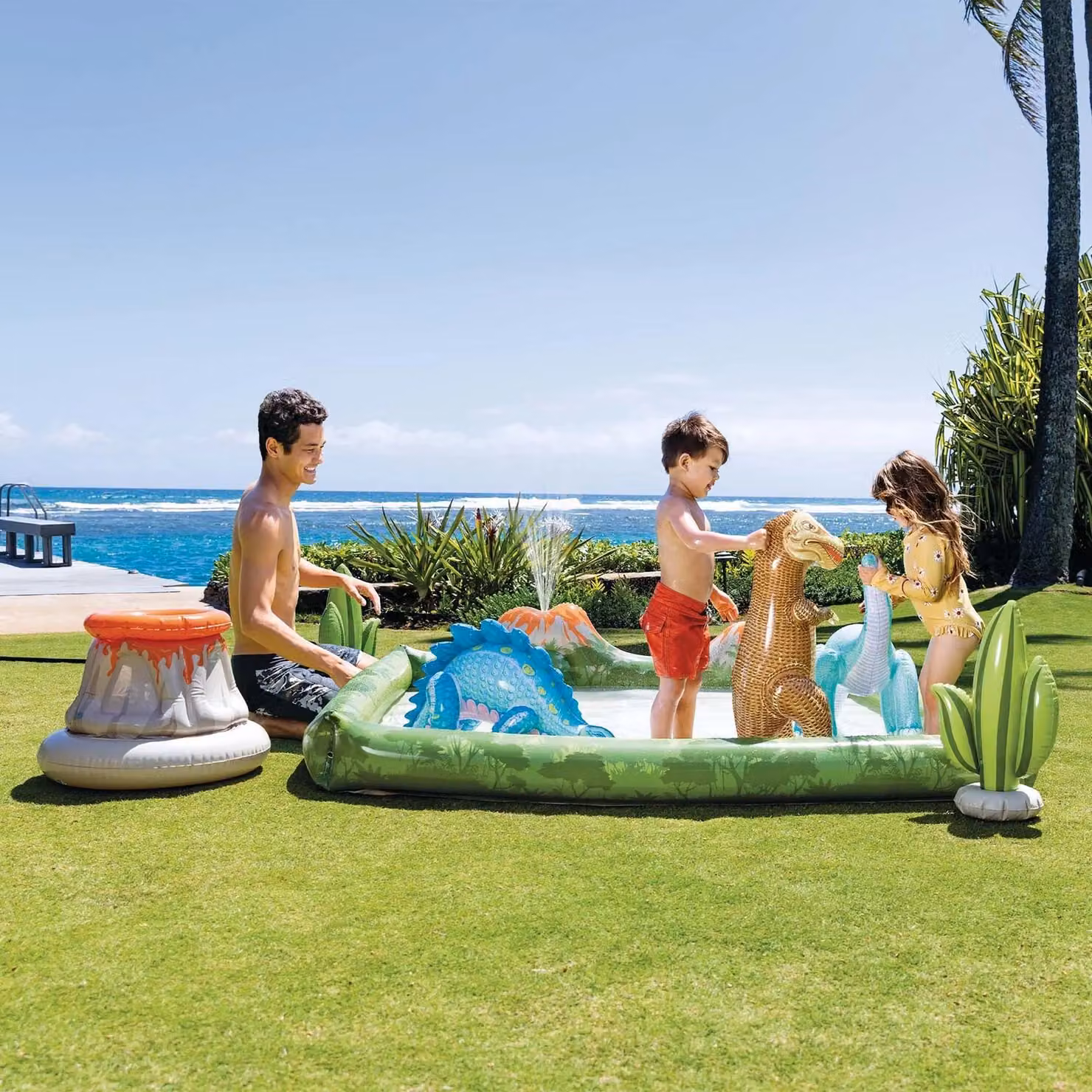 Intex Play Center Jurassic con Palline Wet Set Collection Multicolore L/P/H: 201 x 201 x 36 cm – 2