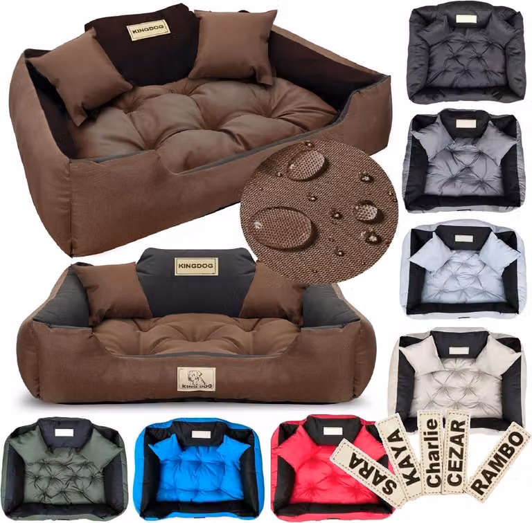 Letto per cani KINGDOG 130x105 cm personalizzato impermeabile marrone