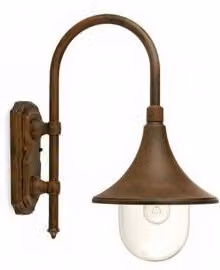 Applique IPERBRIKO in alluminio pressofuso color ruggine con diffusore trasparente, Altezza: 15 cm