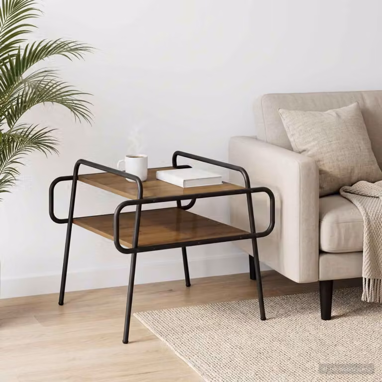 Maison Exclusive - Tavolino da caffè in legno massello di quercia, dimensioni 60 x 60 x 51 cm