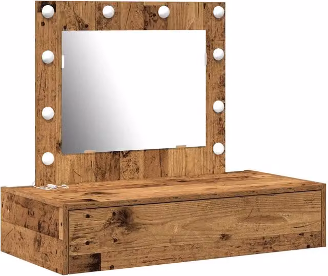 Toeletta moderna in legno multistrato marrone, L 83 x P 40 x H 70 cm – 1