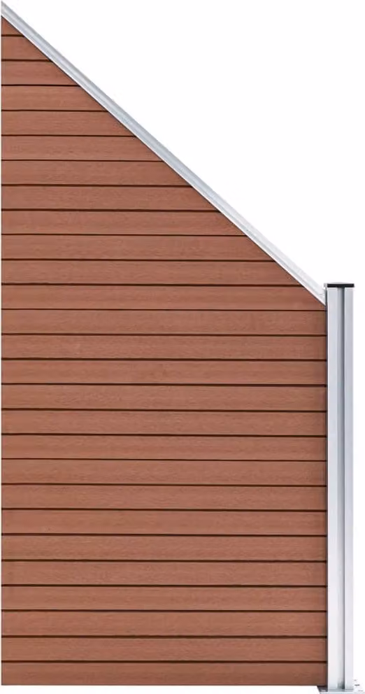 Elemento di recinzione in WPC 95x(105-180) cm Marrone