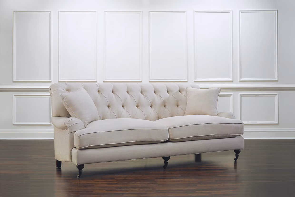 Chesterfield Stoff Polster Design Sofa Luxus Couch Klassische Sofa 3 Sitzer
