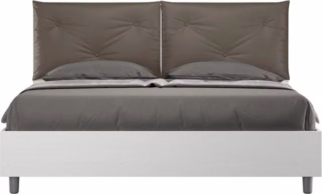 Letto Matrimoniale 160x190 cm con Rete e Contenitore Appia Egos Cappuccino
