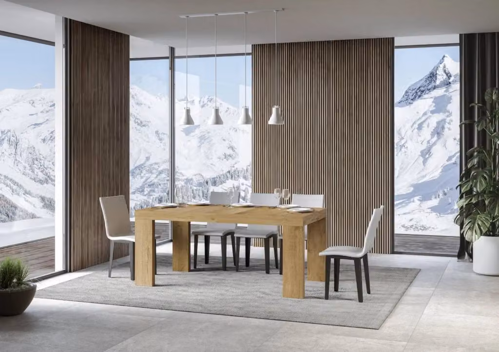 Tavolo allungabile moderno Roxell Premium in finitura quercia natura, L/P/H: 180-440 x 90 x 77 cm – 2