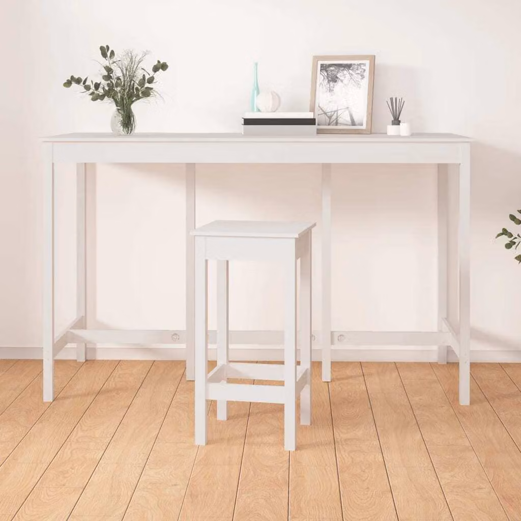 Maison Exclusive - Tavolino da bar bianco 180x80x110 cm in legno massello di pino