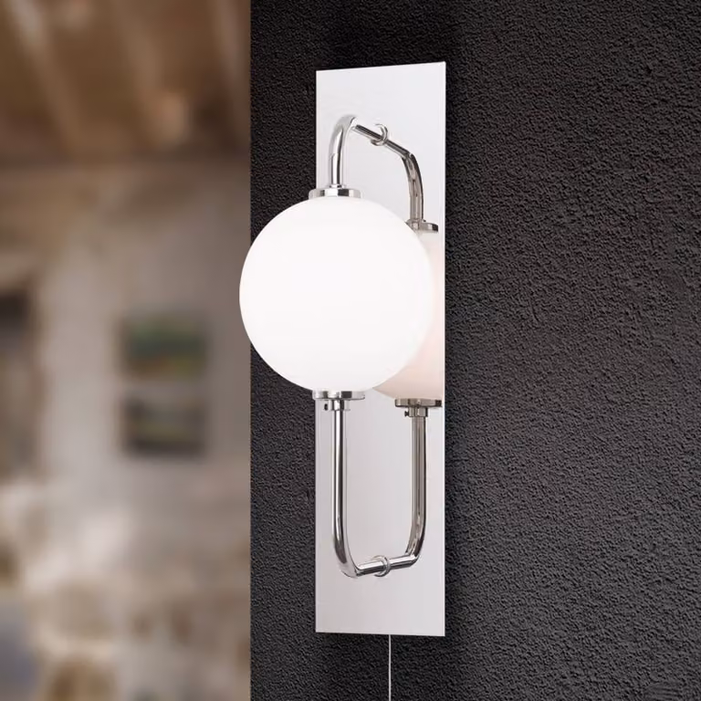 ORION Applique da parete Pipes, dimmerabile, Cromo / Argento, Soggiorno / Sala da pranzo, Ottone, Moderno, Applique