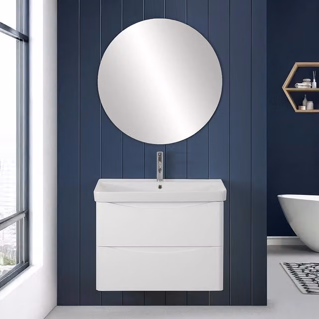 Mobile bagno sospeso Inbagno bianco lucido L: 80 cm, P: 46 cm, H: 60 cm – 1
