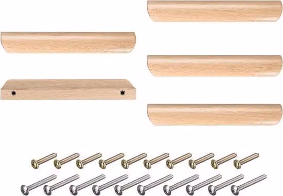 Cassetti da cucina - 5 maniglie in legno da 160 mm - distanziatori - Cassetti per mobili da cucina