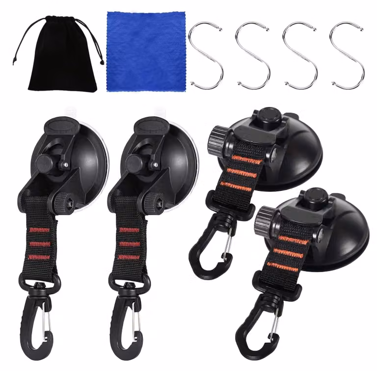 Set di 4 ventose robuste con ganci, adatte a diversi usi