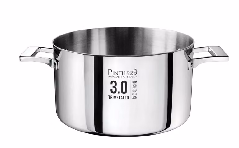 Casseruola alta in trilaminato per induzione con due manici, linea 3.0, diam. 28cm